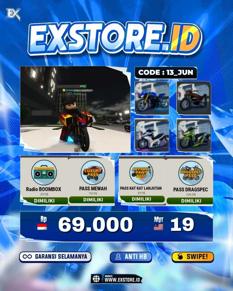 MONEY 400M + MOTOR LIMITED 5 + GAME PASS 4