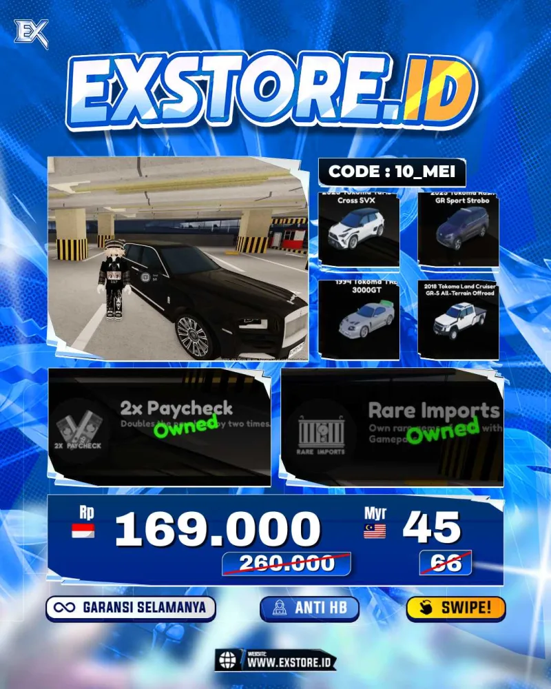 LIMITED CARS 31 + GAMEPASS 6