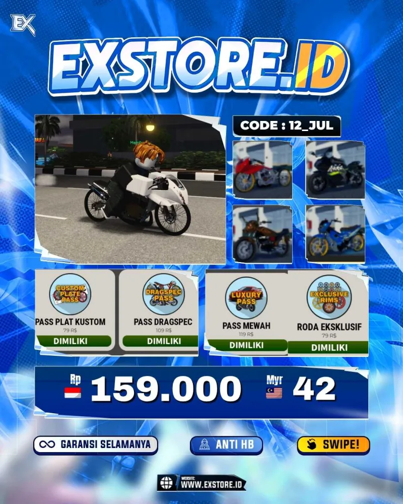 MONEY 1M + MOTOR LIMITED 11 + GAME PASS 5