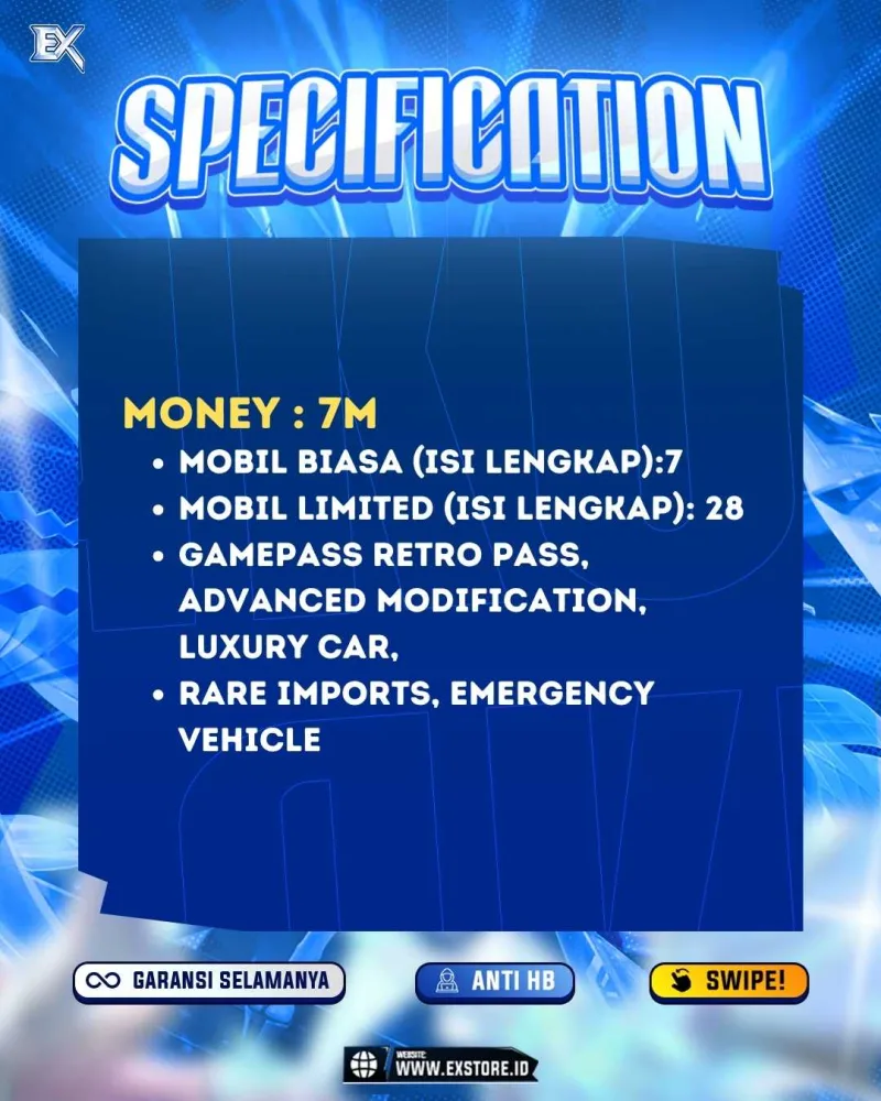 LIMITED CARS 28 + GAMEPASS 5