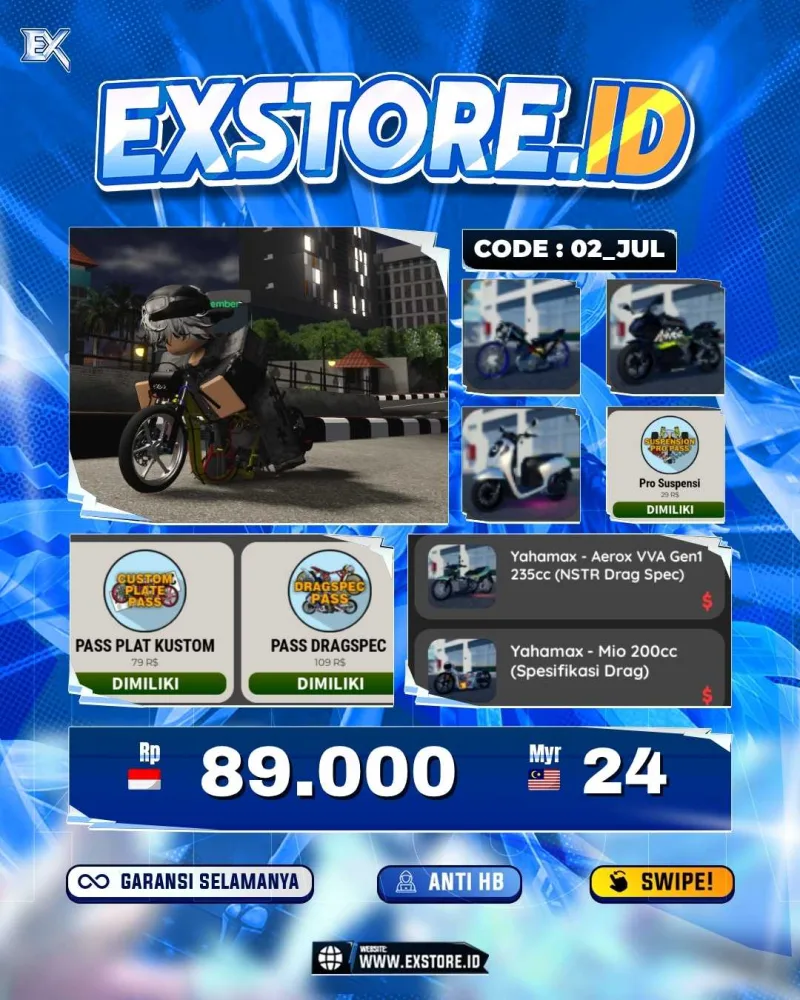 MONEY 30M + MOTOR LIMITED 3 + GAME PASS 3