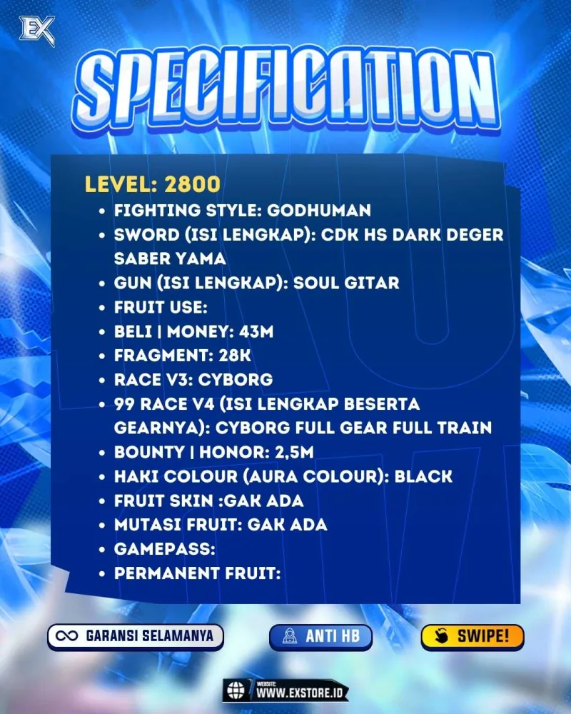 GODHUMAN + CDK HS + SOUL GITAR + CYBORG  FULL GEAR FULL TRAIN