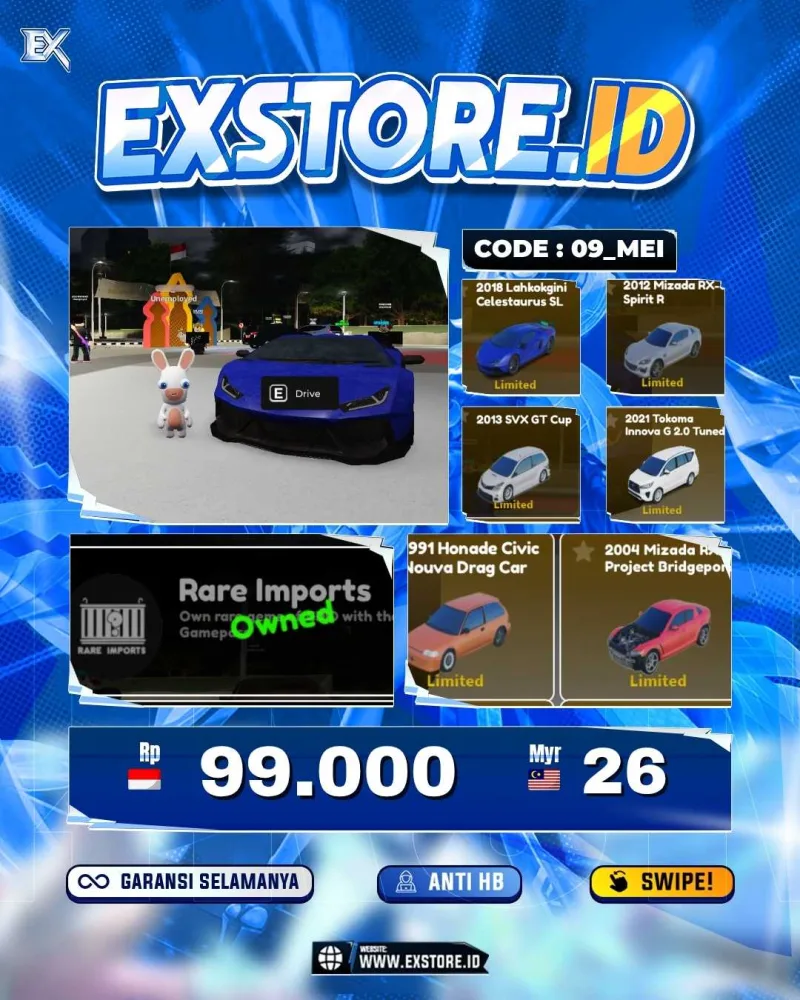 LIMITED CARS 20 + GAMEPASS 1